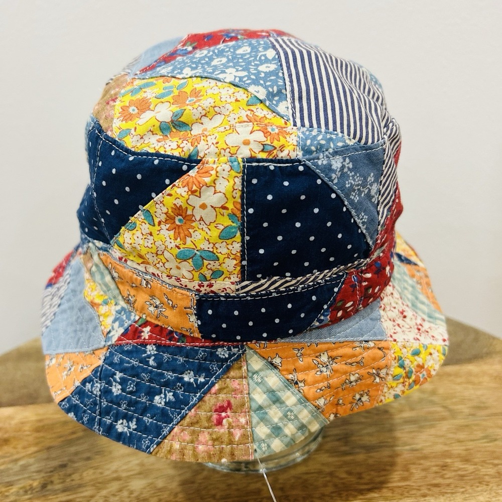 Polo Ralph Lauren Cotton Twill Vintage Inspired Patchwork Bucket Hat NWT S/M - Picture 5 of 7